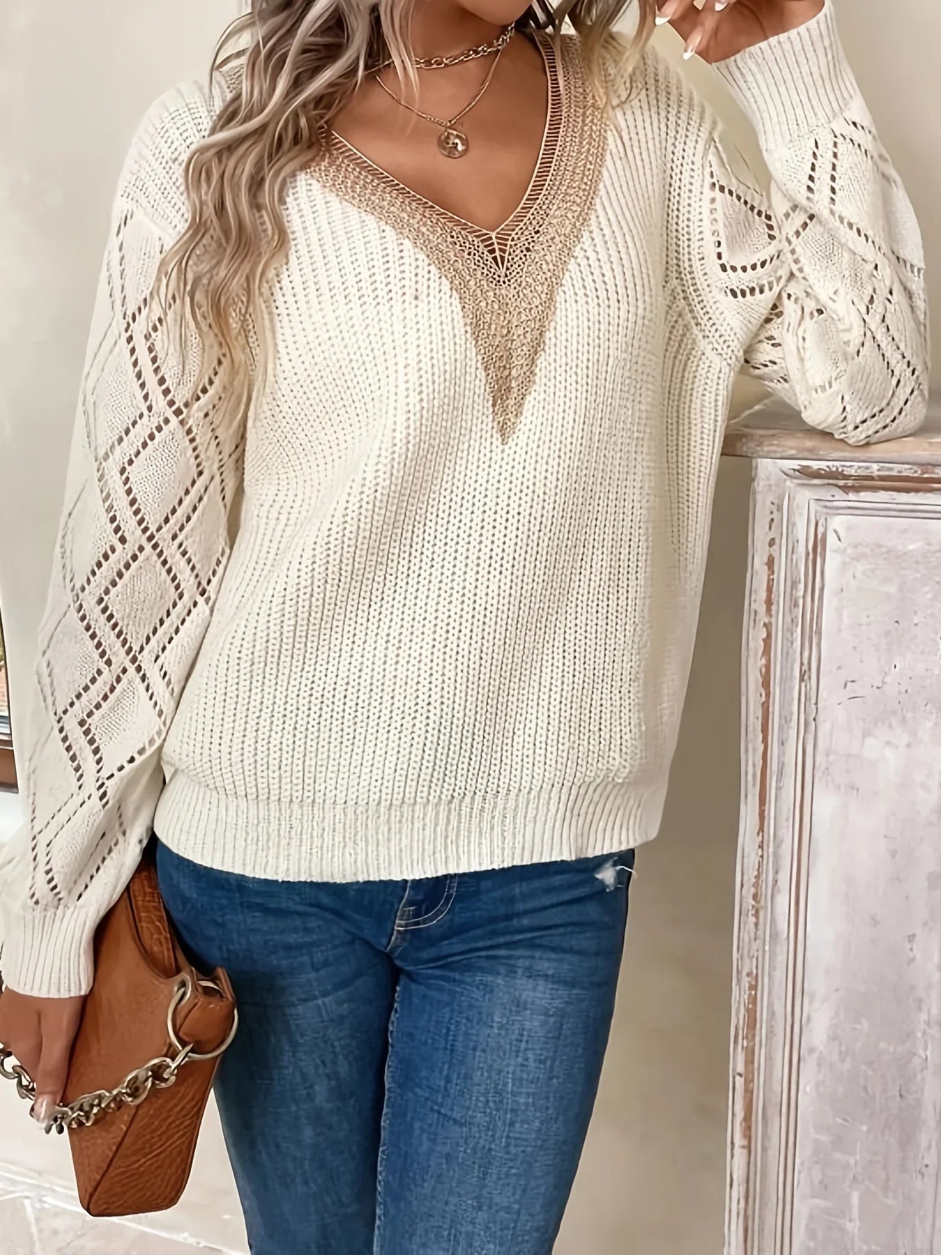 Viverno™ | Maglione elegante con dettagli in pizzo