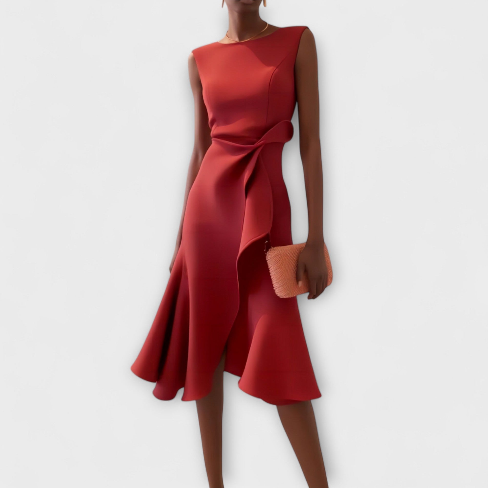 Viverno™ | Abito Midi Asimmetrico Drappeggiato