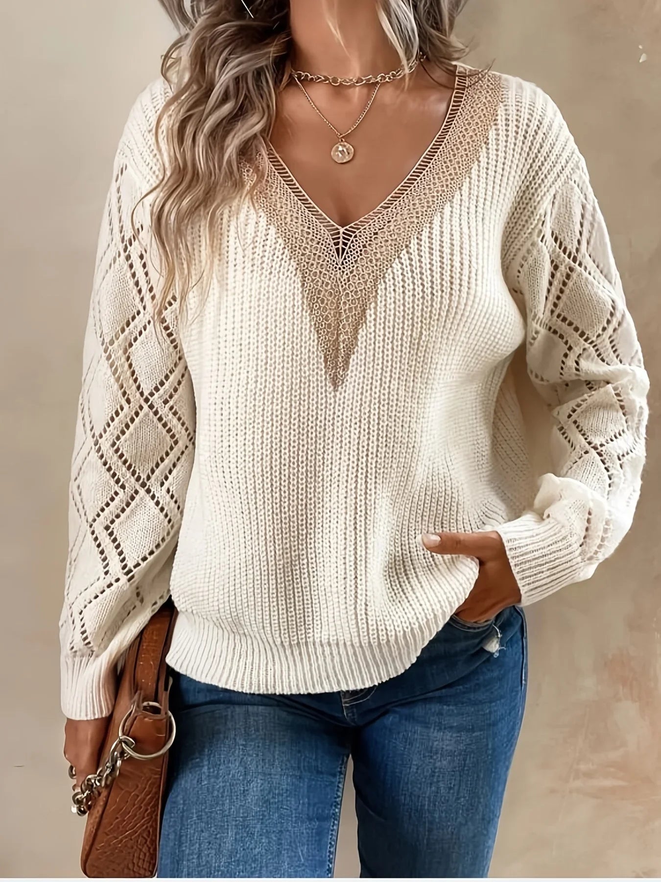 Viverno™ | Maglione elegante con dettagli in pizzo