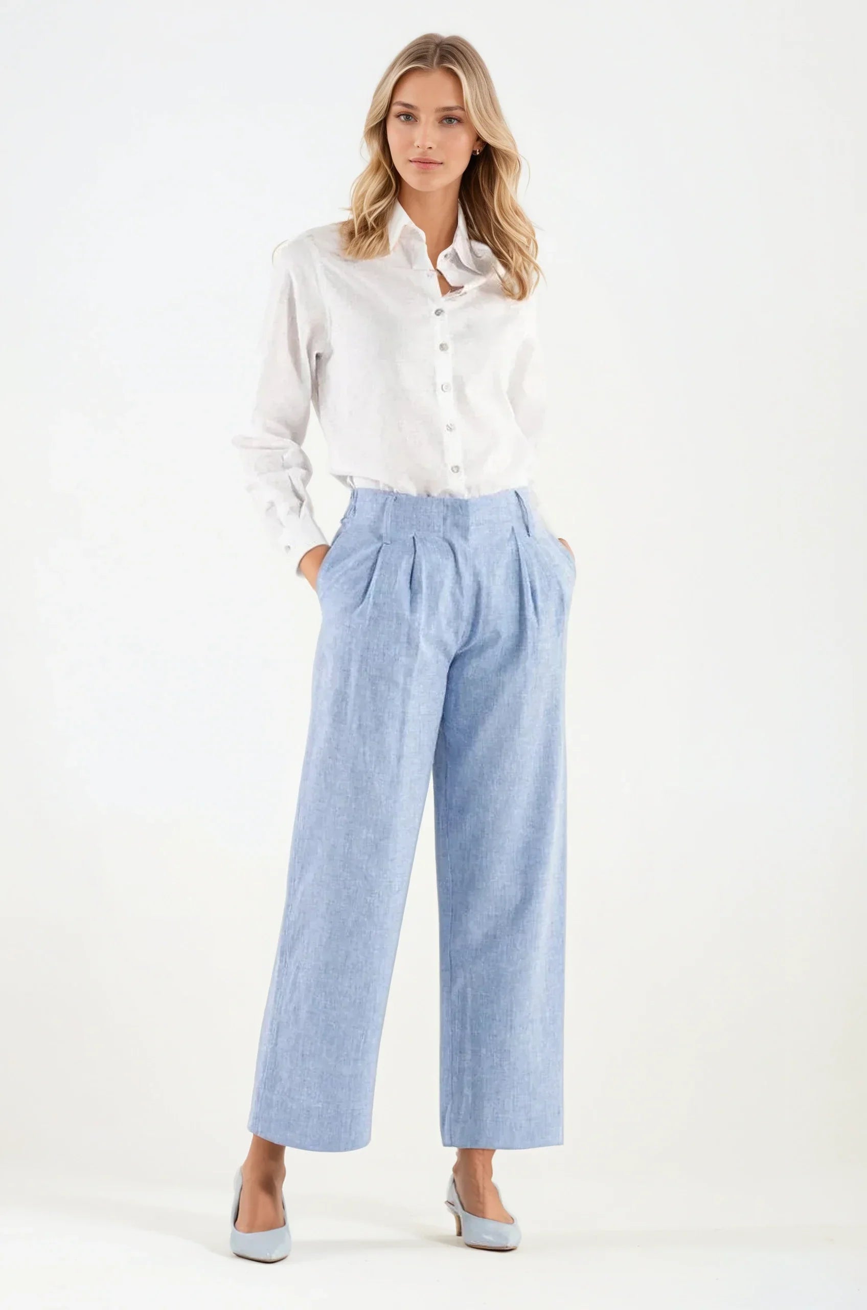 Viverno™ | Pantalone Crema con Bottone
