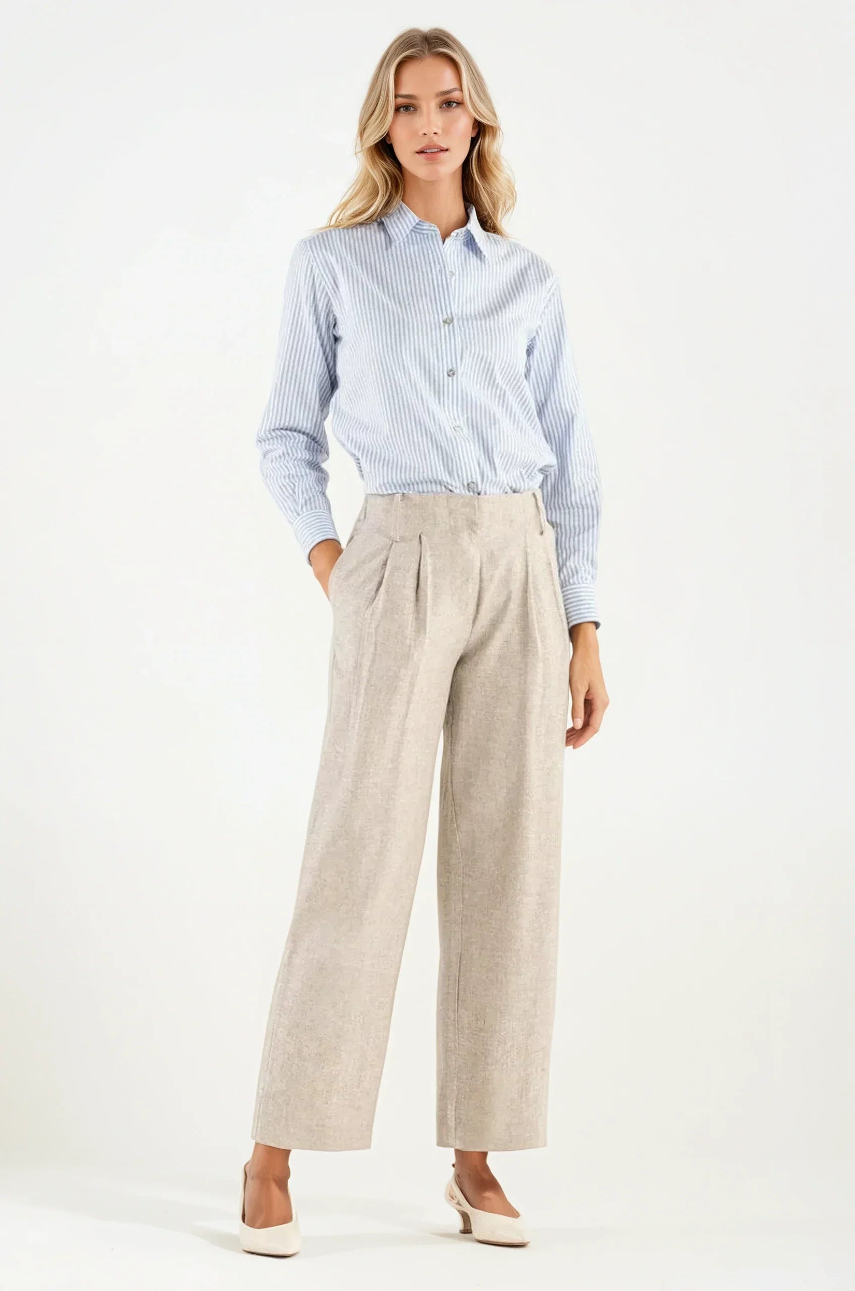 Viverno™ | Pantalone Beige con Bottone